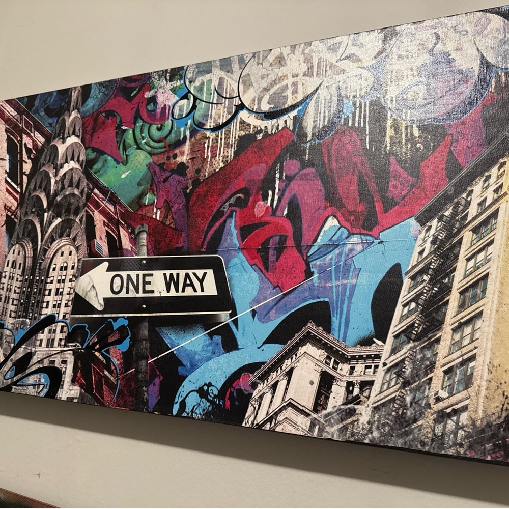 & Other Stories Urban Graffiti Art in Red, Blue, and Black